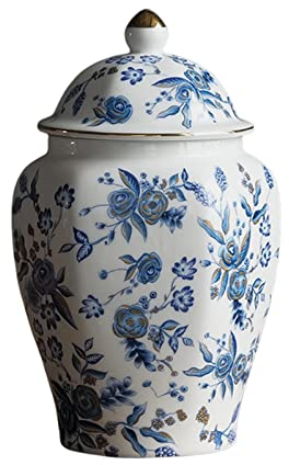 perfk Vaso per Fiori Vaso per con Coperchio Conservazione 850ml Stile Orientale Tradizionale Disposizione Floreale Multifunzionale Vaso per tè in