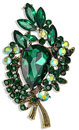EVER FAITH Blumenstrauß Brosche Braut Strass Kristall Pin Tropfen Marquise Vintage Schmuck Geschenk für Damen