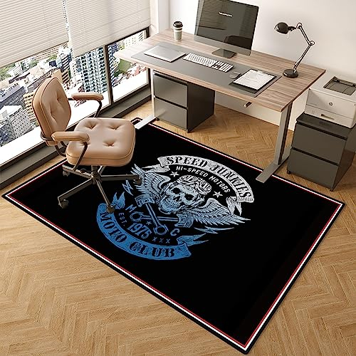 TOYOCC Bürostuhl-Unterlage Bodenschutzmatte 120 x 140 cm Gaming Teppich Stuhlmatte rutschfest Kratzfest für Hartboden und Teppich in Schwarz, Größe 48,56 cm
