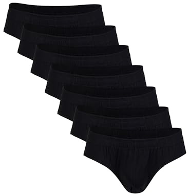 Basic Treasure 7 Slip Uomo Cotone, Senza Etichetta, Classico | 100% cotone, slip classico, elastico in vita, nessuna fastidiosa etichetta e vestibilità comoda per tutti i giorni