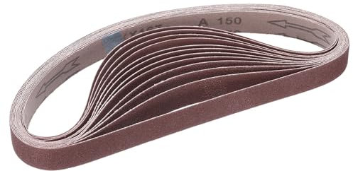 QUARKZMAN 12pz (4 Ciascuna Grana Assortita 80/120/150) Nastri Abrasivi Ossido Alluminio 1 x 30 Anelli Nastri Abrasivi Carta Vetrata Metallo Lucidato per Levigatrice Nastro Disco
