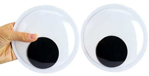 Occhi Mobili Adesivi,Occhi Mobili Giocattolo Autoadesivi,Occhi Mobili Adesivi in Plastica, Rotondo Plastica Autoadesivo Wiggle Finti Occhietti per Fai da Te Scrapbooking Artigianato Creazione (180mm)
