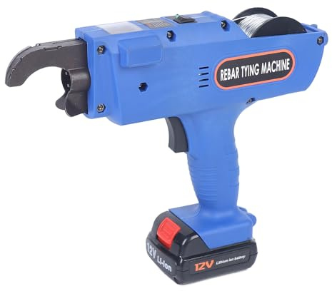 Qussse 12V Elektrische Rebar Bindemaschine, Profi Bewehrungsverbinder Handheld Rebar Tier Tool für 8-34mm Stahlband