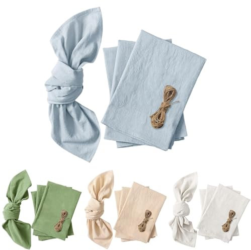 6 Stück Stoffservietten Waschbare Tischservietten Servietten Stoff 45x45 cm Weich Hochwertige Wiederverwendbare Leinen Servietten für Partys Weihnachten Thanksgiving Hochzeite Restaurant (Blau)