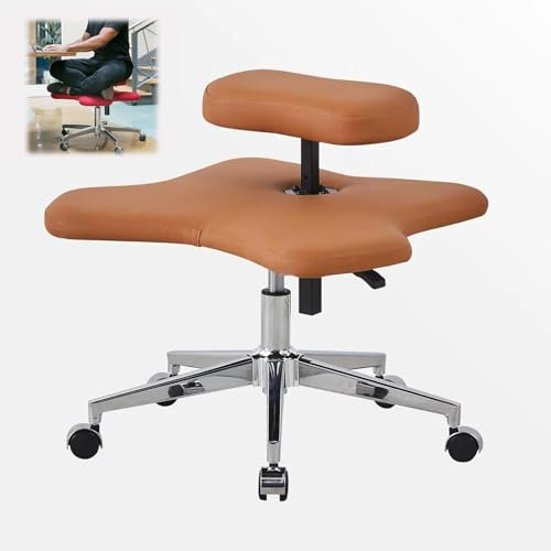 LULUMAIC Kniestuhl, Home-Office-Schreibtischstuhl, ergonomischer Haltungsstuhl mit gepolstertem Kissen, Bürostuhl mit gekreuzten Beinen, Meditationsstuhl für Zuhause und Büro, Flexibles Design für