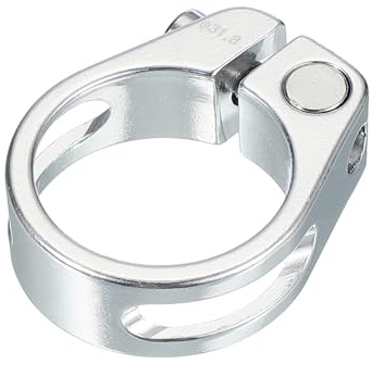 PATIKIL Collier de serrage de tige de selle de vélo de 31,8 mm, en alliage d'aluminium, pince tube de selle de vélo à libération rapide pour VTT, vélo de piste, vélo pliant, couleur argent