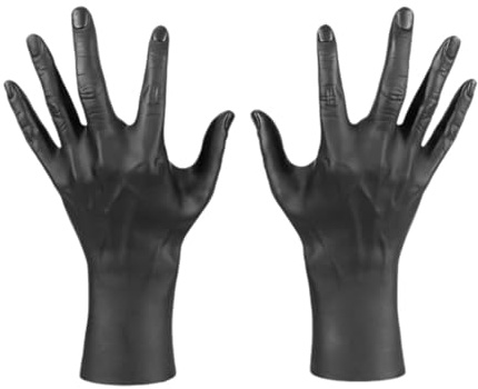 Amagogo Schaufensterpuppen-Hände, Ringe, Organizer, Ständer, Handfiguren, menschliche Hände, Schmuckständer für Wohnheim, Tischdekoration, Schwarz