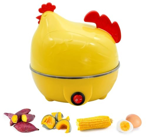 Uova scalfettore, bollitore elettrico a vapore per uova sode, uova a forma di gallina con 7 capacità di uova - uova in camicia e uova sode, con spegnimento