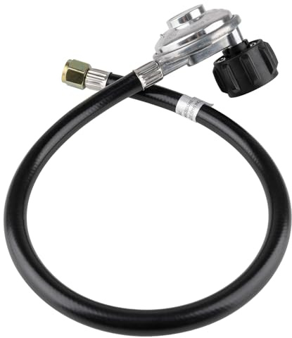 Cesilili Manguera y regulador de propano de 2 pies, adaptador universal de propano para tanque de 5 a 40 libras, parrilla de gas y plancha, conector QCC1 fácil de instalar