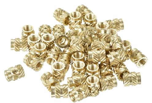 QUARKZMAN 150 Stück Gewindeeinsatz, Gerändelte Einpressmutter M3 x 6mm L x 5mm OD Einschmelzgewinde Innengewinde Messing Einbettungsmutter