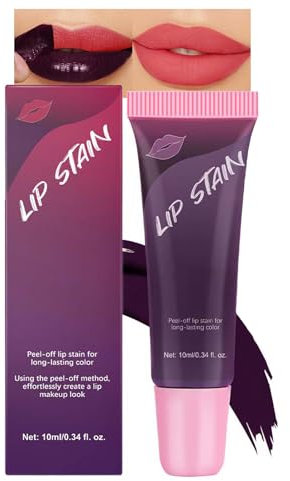 Peel Off Lip Stain, Pink Peeling Lipgloss Non-Stick-Cup & Non-Transferred, Tattoo Magic Matte Abziehbar Lip Tint, Wasserfest & Langlebig Rosy Lip Gloss, Hochpigmentiert Flüssig Lippenstift für Frauen