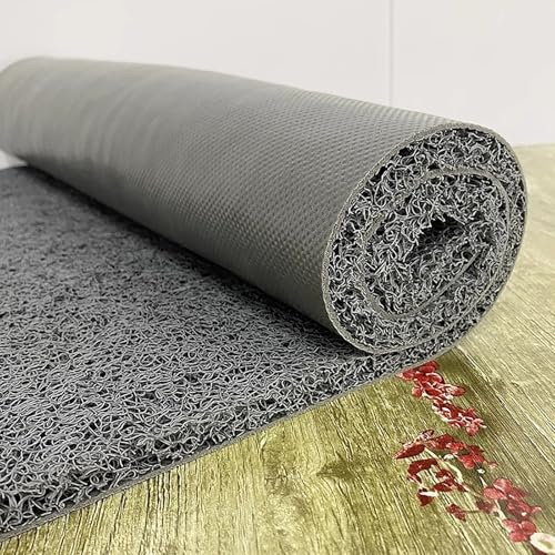 Sol en Caoutchouc Tapis de Drainage en Maille pour Lave-auto, Rouleaux de Revêtement de Sol en Caoutchouc Antidérapants pour Cuisine / Garage, Tapis de Sol Résistant Aux Intempéries pour Bateaux(Gray,