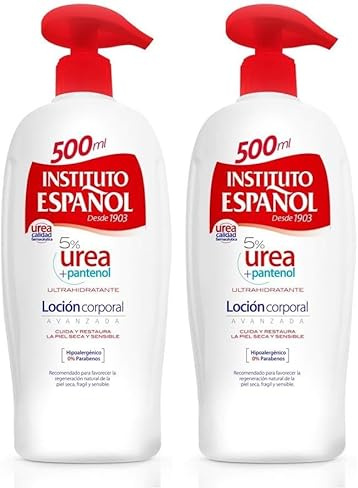 Loción Hidratante Urea + Pantenol - Instituto Español - Dosificador 500ML (Paquete de 2)