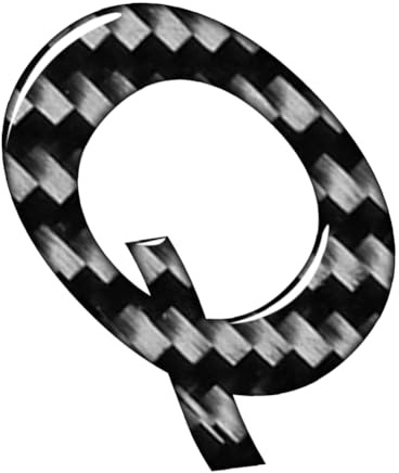 SIKUAI Auto Windschutzscheibe Buchstabe Aufkleber Abzeichen Emblem Fenster Tür Alphabet Aufkleber Q Kohlefaser Schwarz Für Auto LKW Anhänger Boot