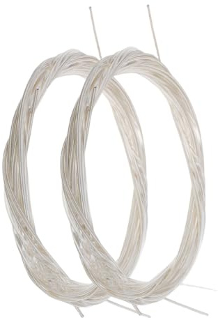 Nylon Gitarrensaiten Klassisch 2 Satz für Klassische Gitarre | Weiß, Versilbert für Klare Reinheit, Perlmuttbeutel, Anfänger und Profis