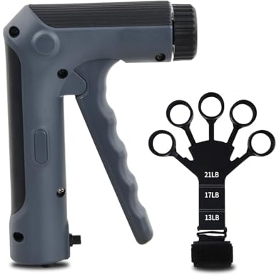 Handtrainer Fingertrainer, 2-Teiliges Hand Training Set, Verstellbares Unterarmtrainer, Griffkraft Trainer mit Integrierter Zählfunktion, Grip Trainer mit Rutschfestem Griff