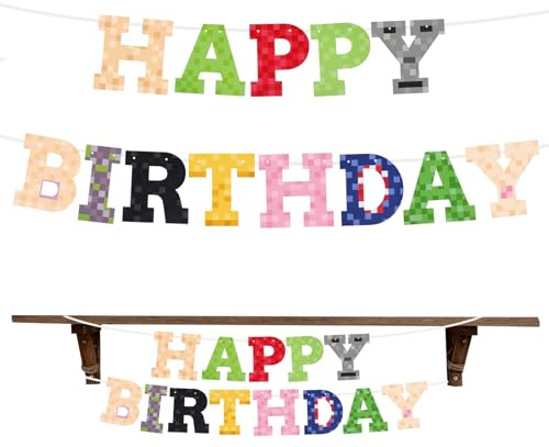 SAVITA Happy Birthday Banner, Kreative Geburtstagsdekoration mit Bergmann-Motiv Perfekte Fotorequisite Partyzubehör für Wand Tür und Fenster