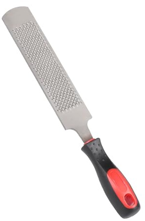 LALAGO Raspador de Casco con Mango de Goma, Raspador de Casco Doble Cara Fina + Gruesa de Acero al Carbono, Tamaño 320x44x5mm, Raspador de Casco para Caballos, Cabras, Vacas y Burros