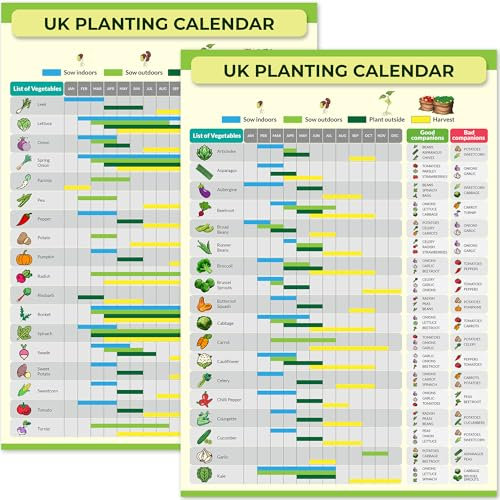 Gardening & Allotment Planting Calendar – Reusable Year-Round Seed Sowing & Harvest Guide – Waterproof Poster for Greenhouse or Shed – Perfect for Gardeners (Multicoloured, A4)