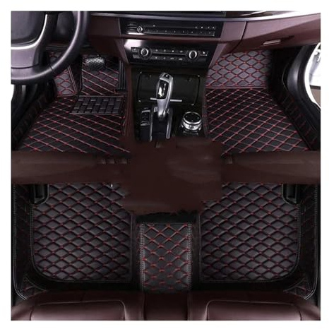 RVIFY Antirutschmatte Auto Allwetter-Leder-Auto-Fußmatten passend für BMW Z4 E85 E86 E89 G29 Auto-Teppiche Fußboden-Liner Zubehör Anti-Rutsch-Matte(Black red,2009-2018 E89)