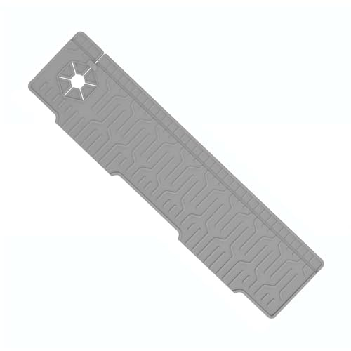 60CM Kitchen Sink Splash Guard Pad - Foldable Faucet Drain Protector, Single Side Extension Splash Prevention for Washbasin - Grey