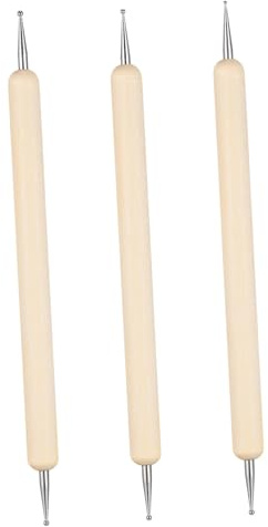UTHCLO Set 3 Stilo a Sfera per Modellare Argilla e Scultura in Rilievo, Utensile per Ceramica Manico in Legno e Punte in Acciaio, Strumenti per Artisti e Artigiani
