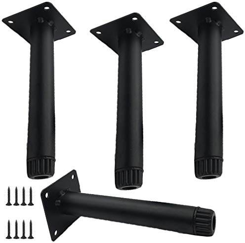 Gambe per divano in legno massello, 4 piedini di ricambio per mobili, altezza 10 cm, design inclinato con viti piastra di montaggio per divani, cassettiere, tavoli, durevole ed elegante