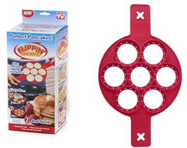Pancake Maker | Stampo in silicone per pancake e uova – Stampo da cottura antiaderente a 7 fori – Accessorio da cucina per frittelle, Blinis, mini torte, facile da pulire e resistente al calore