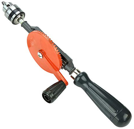 Acouto 3/8 tragbare Handkurbelbohrmaschine Handbuch Bohrmaschine mit Doppelten Ritzel für Holz Plastik Handbohrmaschine Drillhand Kurbel Bohrholzbearbeitung Handbohrer Handbohrer (1/4 Zoll)