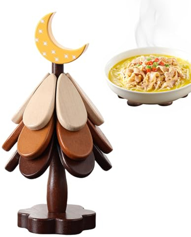 Sottopentola In Legno - Sottopiatto In Legno Impermeabile | Set Di Sottopentole Per Cucina - Per Fornello Cucina Tavola Da Pranzo Teiera Utensili Da Appartamento Caldi