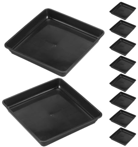 OSALADI 10 Stück Quadratische Pflanzuntersetzer aus Kunststoff 25cm Wetterfeste Blumentopfuntersetzer mit Wasserauffangschale für Zimmerpflanzen und Garten