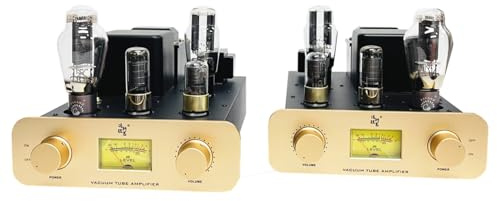 300B Monoblock Tube Amplifier Pair, Class A Single-Ended HiFi Audio Power Amp with Balanced XLR/RCA Inputs, Hand-Wired Point-to-Point, 2x12W Split Stereo System with VU Meters