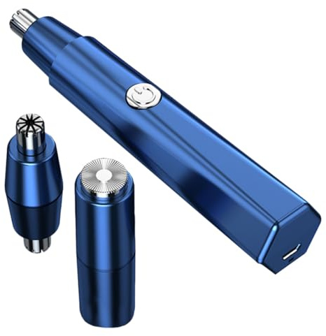 STAHAD Recortador Eléctrico de Vello Nasal y Barba Azul Diseño de Alta Velocidad y Material Pvc para Uso en Nariz y Orejas