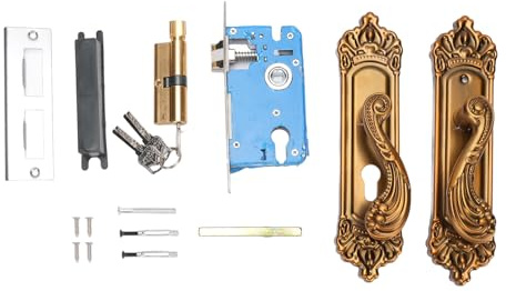 WIHFHGZ Juego De Cerradura Para Puerta Interior, Manilla Retro De Aluminio, 3 Llaves - Funcionamiento Silencioso Y Diseño Ergonómico Para Hogar Dormitorio Baño