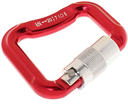 MagiDeal Mousquetons Verrou Automatiquement Ressort pour Parapente Paramoteur, Mousquetons Escalade Clips de Mousqueton à Verrouillage en Aluminium, pour Camping, Randonnée, Rouge