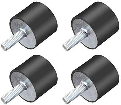 sourcing map 4pcs M6 Vibration und Dämpferaufnahme Gummi mit Gewindebolzen 0,98x 0,79 de