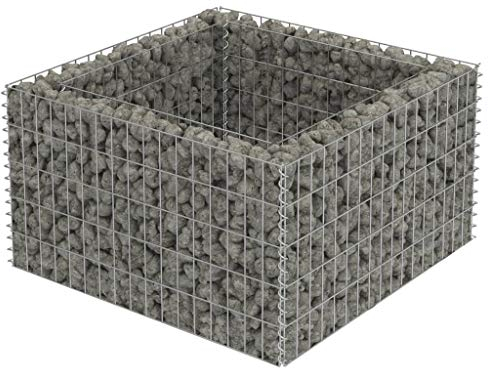 vidaXL Gabion Raised Bed 90 x 90 x 50 cm Stone Basket Wire Basket Flower Pot Plant Pot
