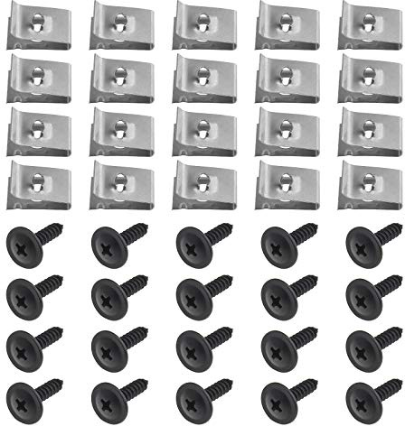 EMSea 20 st skruv- och mutterklämsats, för hjulbågsskydd underbricka Fender N90775001