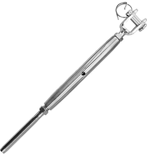 Wantenspanner (Gabel/Drahtseil) geschweißt und geschlossen D=8 mm (M16) aus Edelstahl A4 (1 Stück) | Spannschraube - Seilspanner von MESAROS®