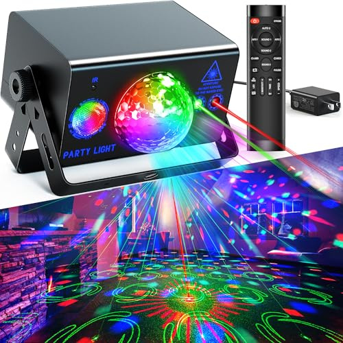 Party Lights, Disco Light Dj Disco Ball LED Sound Activated Stage Lights with Remote Control for Parties Bar Club Pub Christmas Birthday Wedding Holiday Dance Xmas Decorations