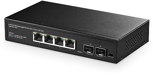 Binardat 4 porte 2.5G Switch con 2x10G SFP, 4 x 2.5 porte Gigabit RJ-45 Ethernet, supporto Vlan, commutatore di rete desktop multi-gigabit non gestito del metallo