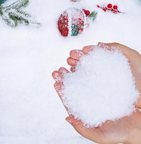 RGQSUN 5.3oz Christmas Fake Snow Decoration for Crafts,Artificial Fake Snow Powder Filler White Snow for Christmas Party Decoration Supplies