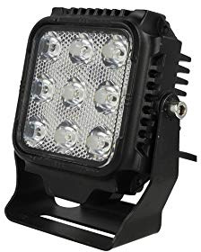 A2ZWORLD Faro da Lavoro Led Fuoristrada, Led Work Light, 12V 24V IP67 6000K, Faro Supplementare Trattatore SUV Camion Carrelli Elevatori Barche (Quadrato 130X130mm 9X5W 4500M Spot)