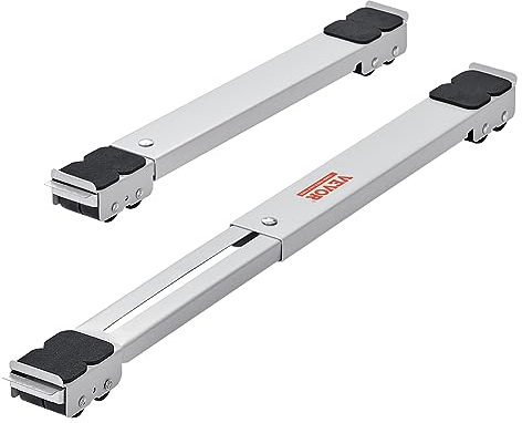 VEVOR Roulettes Transport pour Appareils Électroménagers 2PCS Charge 300 kg Déplace Meubles Extensibles Base de Machine à Laver Mobiles Déménageurs pour Réfrigérateurs, Sèche-linge, Lave-linge, Blanc