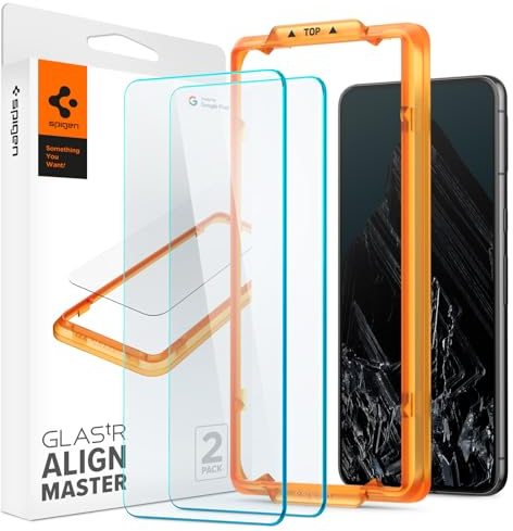 Spigen Alignmaster Tempered Glass Screen Protector for Pixel 8 Pro (2 Pack)