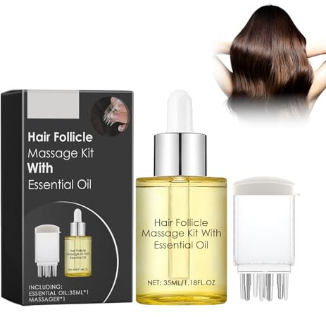 Sérum de Croissance de Cheveux Hair Growth Serum avec Applicateur de Cuir Chevelu, 35ml Serum Pousse Cheveux, Soin Cheveux Hair Growth Oil Pour Accélérer la Croissance des Cheveux