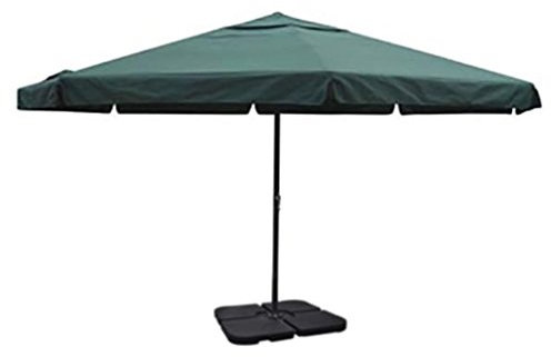 Gecheer Sonnenschirm mit Schirmständer Gartenschirm abnehmbare Stahlkreuzfuß Balkonschirm Terrassenschirm Strandschirm Sonnenschutz Marktschirm Aluminium grün