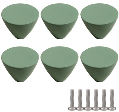 ZESLIV Lot de 6 boutons de meubles en alliage de zinc Bouton de tiroir Bouton de porte d'armoire 30 mm Bouton de meuble pour chambre d'enfant Vert