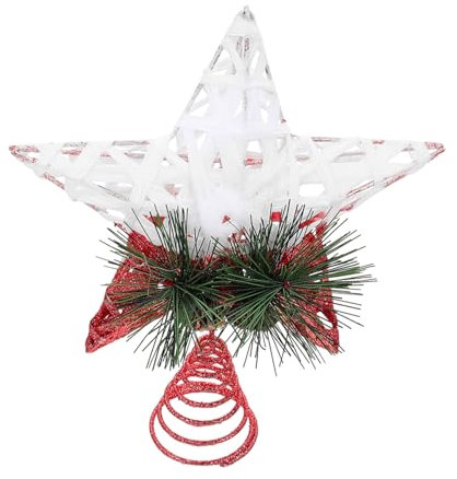 Beatifufu Weihnachtsbaumspitze Für Den Schreibtisch Weihnachtsbaumspitze Ohne Licht Weihnachtsbaumschmuck Dekoration Im Pentagramm-Stil Weihnachtsbaum