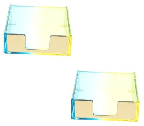Lurrose 2stücke Notizblockhalter Aus Acryl Im Gradient-Design Praktischer Memo-Dispenser Für Schreibtischorganisation Tragbarer Zettelbox Für Büro Und Zuhause Für Haftnotizen Und